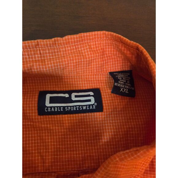 ​VTG Crable Sports Florida Gators Shirt Men XXL Orange Gingham Button Down - Picture 4 of 6